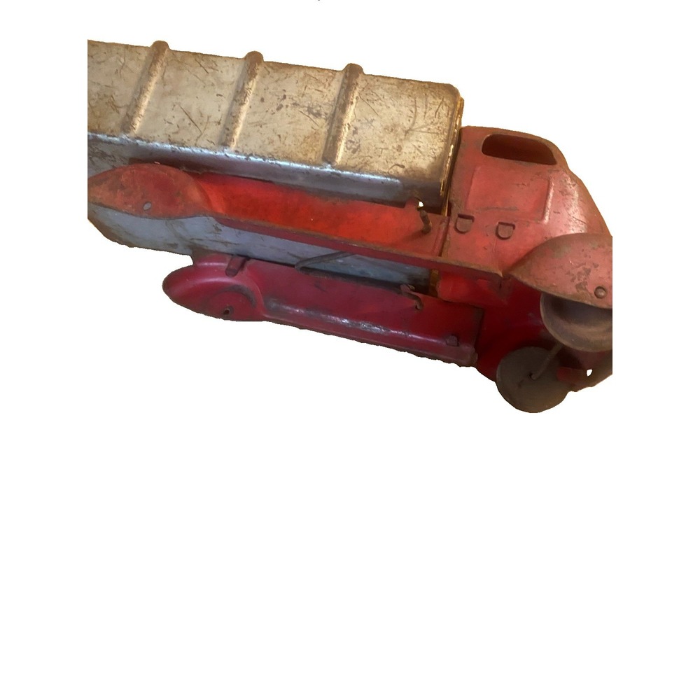 VTG 1930's Marx Steel Original Dump truck Wooden Wheels Missing Back Wheels-Rare - Picture 2 of 5